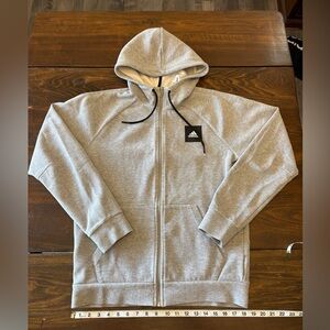 Adidas Comfortable Gray Zip-Up Hoodie